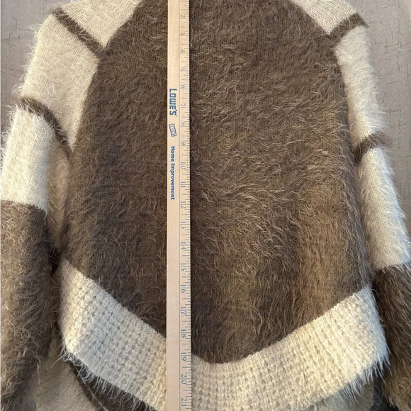 Egoist Sweater Multi-material with Pedal like design, stripes and mohair look. - Picture 12 of 12